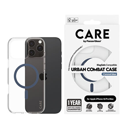 CARE by PanzerGlass iPhone 16 Pro Max Flagship Urban Combat MagSafe - Mavi Kılıf