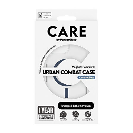 CARE by PanzerGlass iPhone 16 Pro Max Flagship Urban Combat MagSafe - Mavi Kılıf