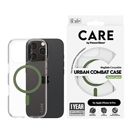 CARE by PanzerGlass iPhone 16 Pro Flagship Urban Combat MagSafe - Yeşil Kılıf