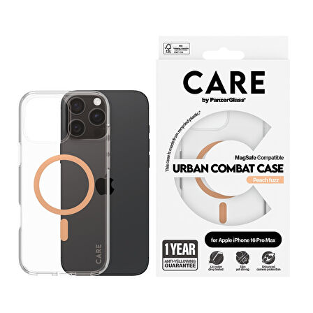 CARE by PanzerGlass iPhone 16 Pro Max Flagship Urban Combat MagSafe - Turuncu Kılıf