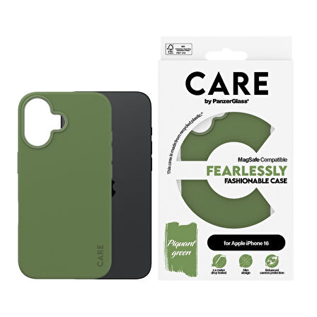 CARE by PanzerGlass iPhone 16 Fashionable MagSafe - Yeşil Kılıf