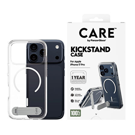 CARE by PanzerGlass® iPhone 17 Pro Şeffaf Kılıf | Kickstand & MagSafe  