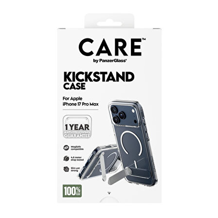 CARE by PanzerGlass® iPhone 17 Pro Max Şeffaf Kılıf | Kickstand & MagSafe  