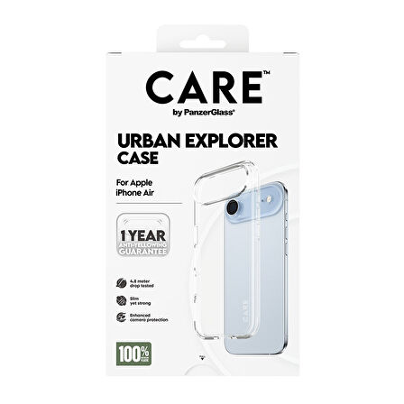 CARE by PanzerGlass® iPhone Air Amiral Kılıf Urban Explorer Şeffaf | Şeffaf Çerçeve  