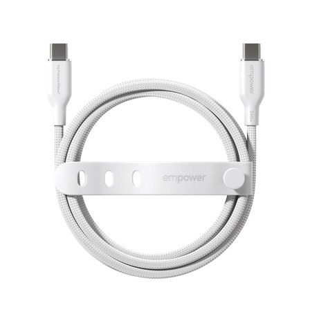 PanzerGlass® Empower Racing 240W USB-C - USB-C Kablo 2 m - Gümüş / Beyaz