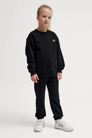 Hummel Pamuklu Loose Fit Bisiklet Yaka Sweat Unisex Çocuk SWEAT 232950-2001 SİYAH