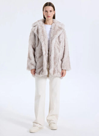 Only Krem Kadın Kaban ONLDAWN LIFE FAUX FUR COAT CC OTW