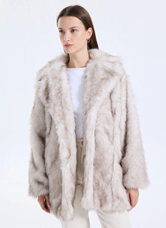 Only Krem Kadın Kaban ONLDAWN LIFE FAUX FUR COAT CC OTW