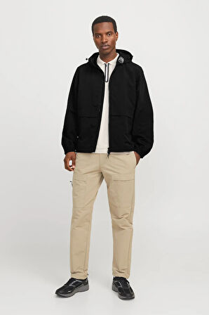 Jack & Jones Erkek Jcounıon Kapüşonlu Fermuarlı Ceket 12274049 Siyah