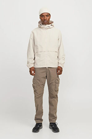 Jack & Jones Erkek Jcounıon Kapüşonlu Fermuarlı Ceket 12274049 Taş