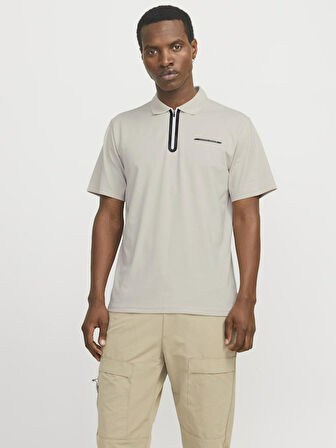 Jack Jones Fusıon Pıque Fermuarlı Polo Yaka Erkek Tişört 12273127