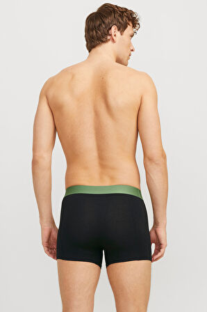 Jack & Jones Erkek Jacnıck 3'lü Boxer 12272454 Siyah-Yeşil