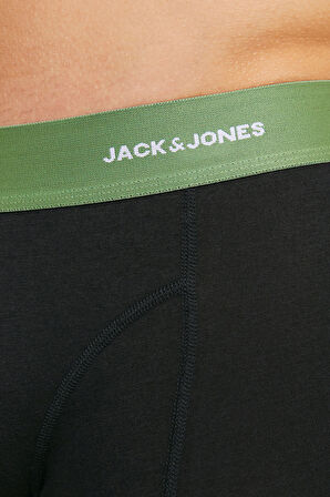 Jack & Jones Erkek Jacnıck 3'lü Boxer 12272454 Siyah-Yeşil