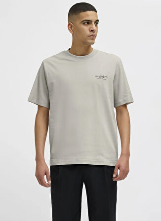 Jack & Jones Bisiklet Yaka Gri Erkek T-Shirt 12259357_JPRBLACHAD BRANDING SS CRE