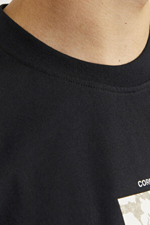 JCOTARMAC CAMO FRONT TEE SS CREW NECK LN SİYAH