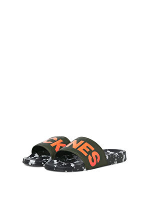 Jack & Jones Erkek Jfwhyde Splatter Slider Yeşil Terlik - 12270975
