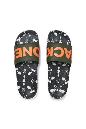Jack & Jones Erkek Jfwhyde Splatter Slider Yeşil Terlik - 12270975