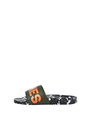 Jack & Jones Erkek Jfwhyde Splatter Slider Yeşil Terlik - 12270975