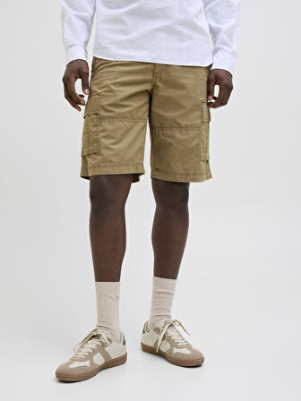 Jack & Jones JPSTCOLE MATEO Erkek Kargo Şort – %100 Pamuk, Rahat Kesim, Çok Cepli 