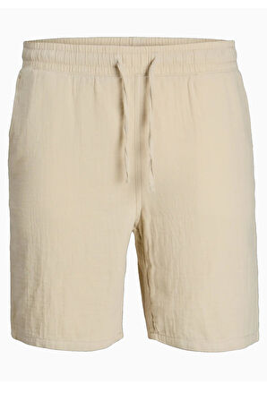 Jack & Jones Erkek Günlük Bej Keten Şort - 12274758