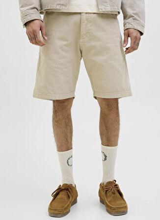 Jack & Jones Bej Erkek Kargo Şort 12272797_JPSTTONY CARPENTER SHORTS