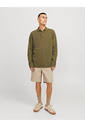 Jack & Jones Erkek Elastik Bel Rahat Kalıp Bej Şort - 12274983
