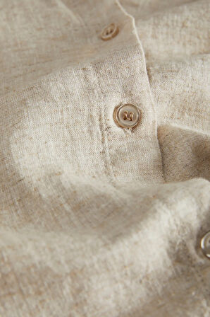 JJXX Kadın Jxjamıe Oversize Uzun Kollu Keten Gömlek 12269668 Bej