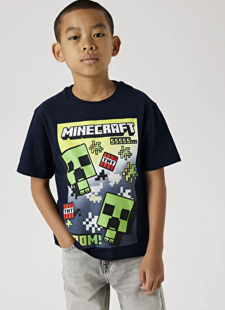 Name İt Baskılı Lacivert Erkek Çocuk T-Shirt 13240871