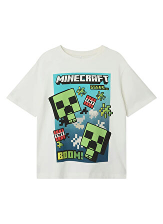Name İt Baskılı Beyaz Erkek Çocuk T-Shirt 13240871