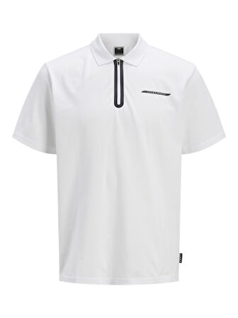 Jack Jones Erkek Jcofusion  Yüksek Yaka Beyaz Tişört 12278562