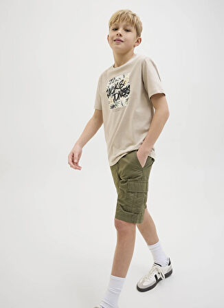 Jack & Jones Normal Bel Normal Haki Erkek Çocuk Şort 12274580