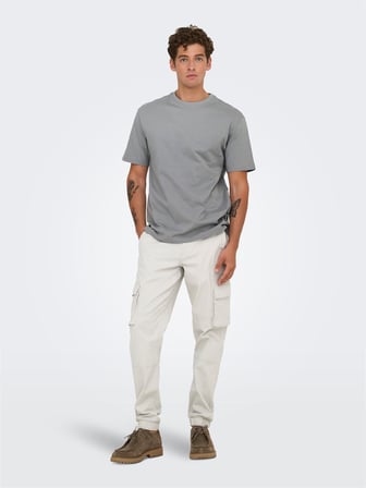 ONSFRED LIFE RLX SS TEE NOOS Erkek Gray T-Shirt - 22022532