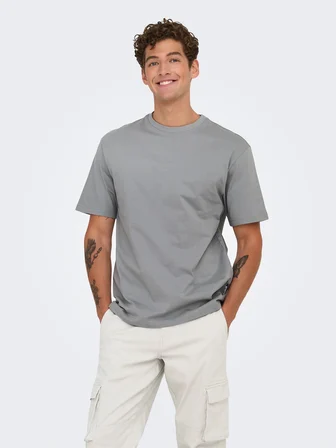 ONSFRED LIFE RLX SS TEE NOOS Erkek Gray T-Shirt - 22022532