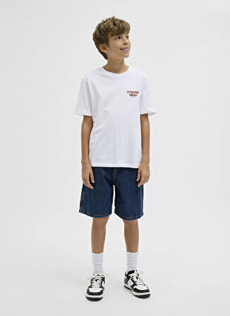 Jack & Jones Baskılı Beyaz Erkek Çocuk T-Shirt 12278373