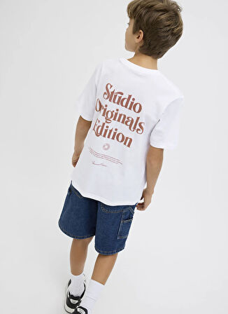 Jack & Jones Baskılı Beyaz Erkek Çocuk T-Shirt 12278373