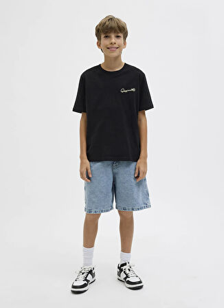 Jack & Jones Baskılı Siyah Erkek Çocuk T-Shirt 12278373