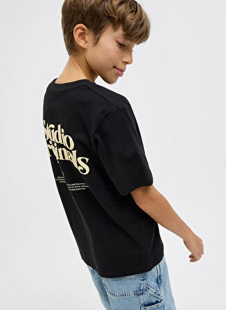 Jack & Jones Baskılı Siyah Erkek Çocuk T-Shirt 12278373