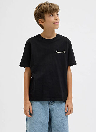 Jack & Jones Baskılı Siyah Erkek Çocuk T-Shirt 12278373
