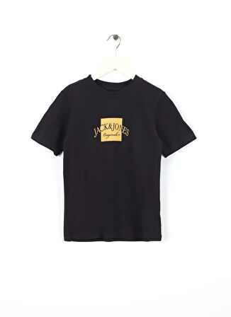 Jack & Jones Baskılı Siyah Erkek Çocuk T-Shirt 12278337
