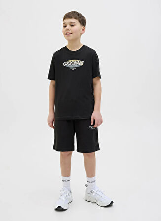 Jack & Jones Baskılı Siyah Erkek Çocuk T-Shirt 12278350