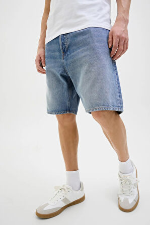Jack & Jones Erkek Jjıtony Rahat Kesim Jean Şort 12269533 Mavi
