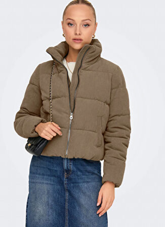 Only Açık Kahve Kadın Mont ONLNEWDOLLY CORDUROY PUFFER OTW NOO