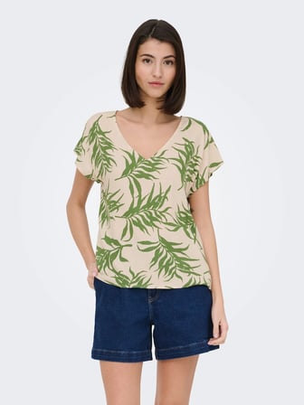 Jdy JDYSTAR SEZEN LIFE S/S TOP WVN DIA Beyaz Kadın T-Shirt 15198141
