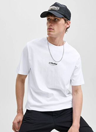 Jack & Jones Bisiklet Yaka Beyaz Erkek T-Shirt 12278787_JJESOHO TEE SS CREW NECK N