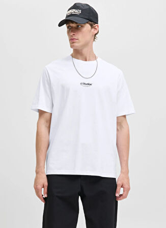 Jack & Jones Bisiklet Yaka Beyaz Erkek T-Shirt 12278787_JJESOHO TEE SS CREW NECK N