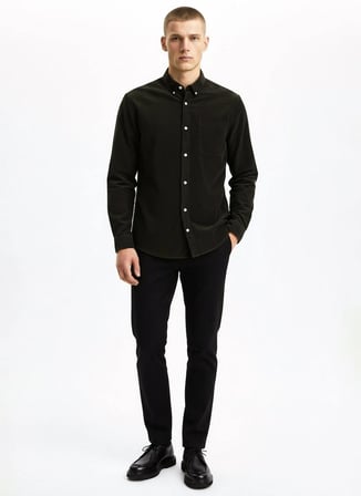 Jack & Jones Bordo Erkek Normal Gömlek 12278967_JJECLASSIC CORD SHIRT L/S