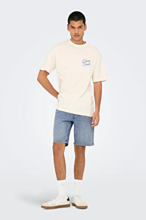 Only & Sons Erkek Onsweft Regular Fit Jean Şort 22032927 Mavi