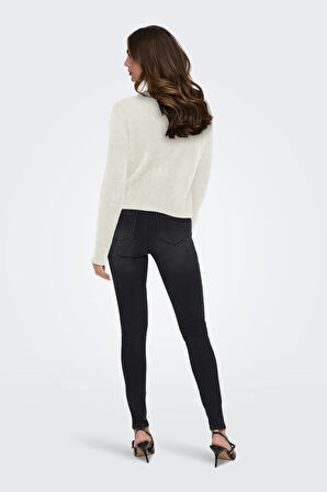 Only Kadın Onlpetra İnci Düğmeli Bisiklet Yaka Örgü Hırka 15350655 Ekru