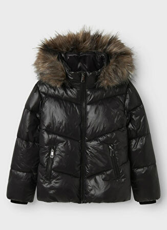 Name İt Siyah Kız Çocuk Şişme Mont 13243684