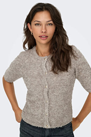 Only Kadın Onlcılle Kısa Kollu Yünlü Örme Hırka 15350782 Vizon